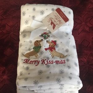 Set of two adorable holiday themed dachshund hand towels